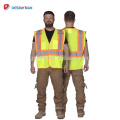 Alta Visibilidad 100% Malla de Poliéster Chaleco de Seguridad para Trabajo Pesado Neón Amarillo Reflectante Trabajo Traffic Waistcoat Bolsillos Múltiples